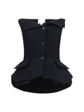 Black Solid Strapless Top 1