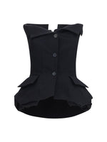 Black Solid Strapless Top 1