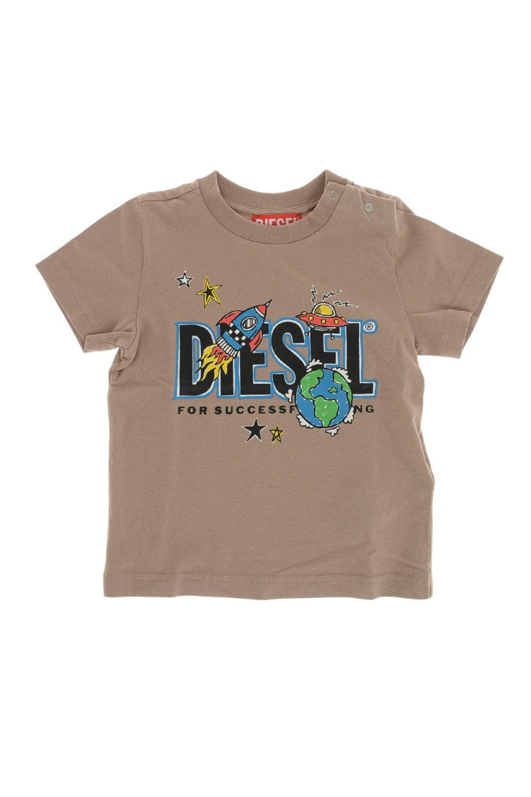 Baby Boys Beige Graphic T-Shirt 1