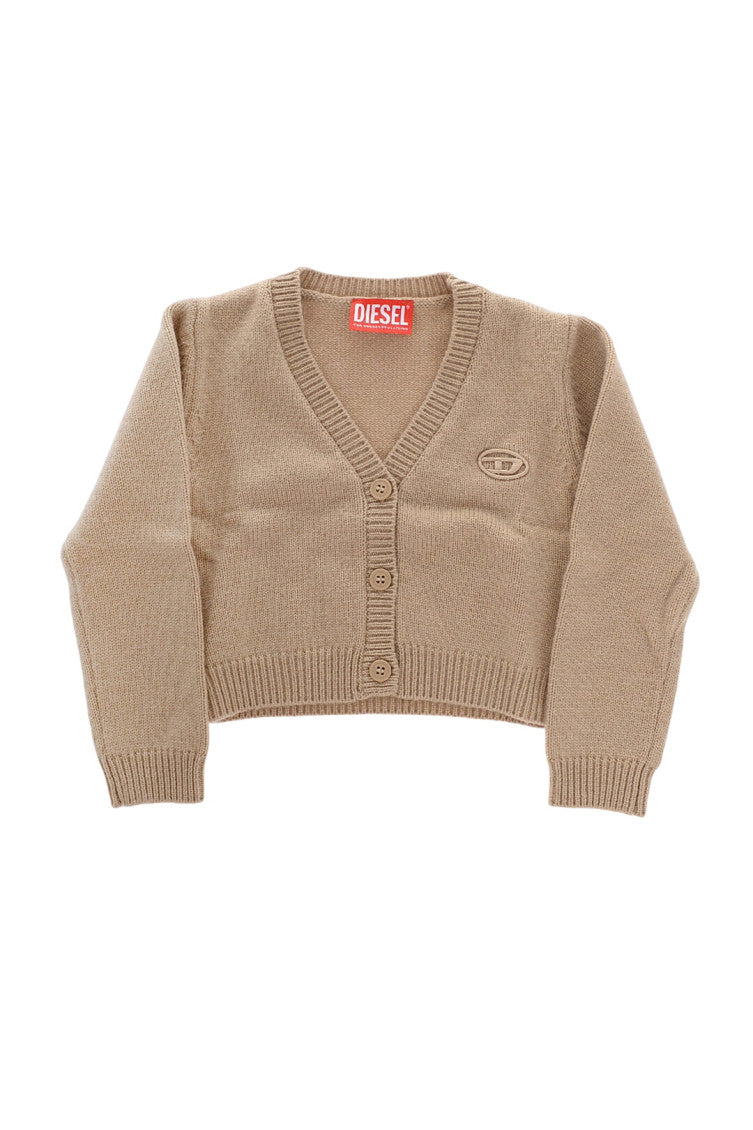 Girls Beige Logo Cardigan 1
