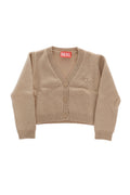 Girls Beige Logo Cardigan 1