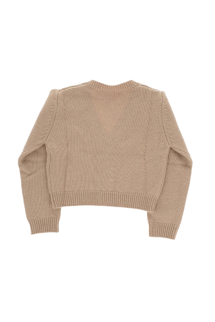 Girls Beige Logo Cardigan 2