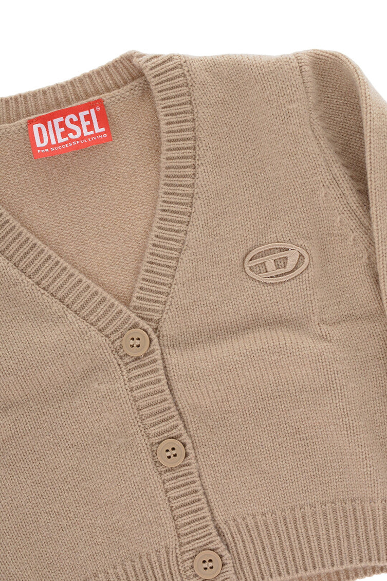 Girls Beige Logo Cardigan 3
