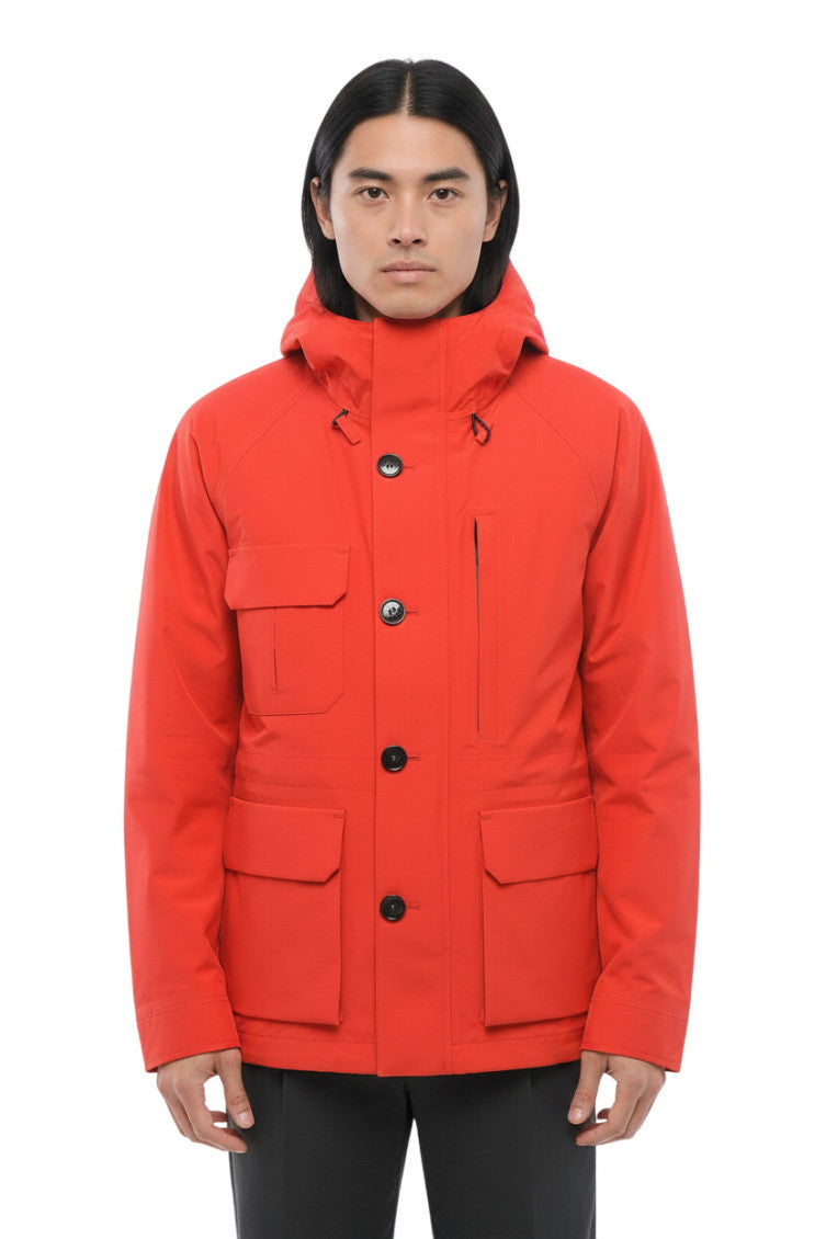 Red Solid Hood Jacket 1