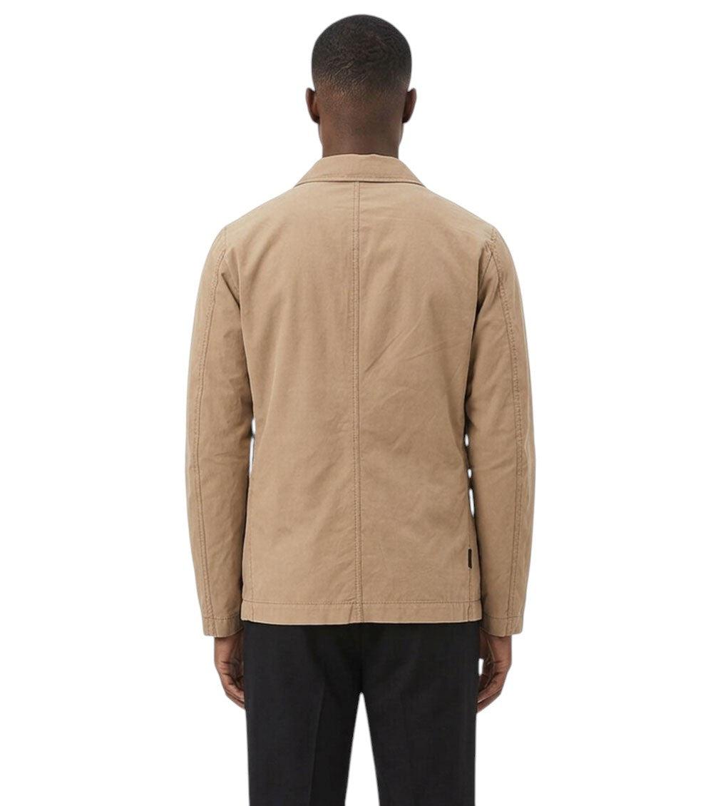 Beige Notched Lapel Blazer 2