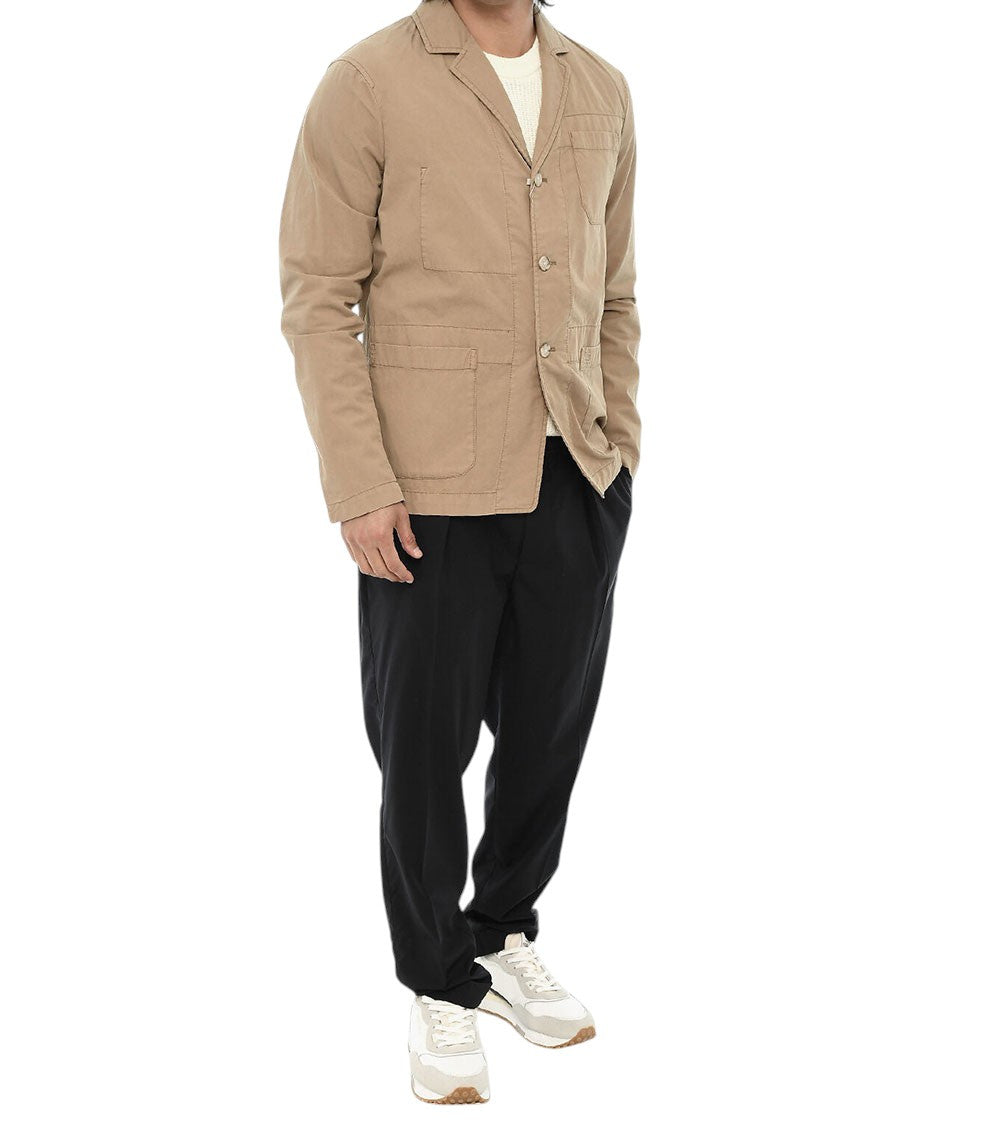 Beige Notched Lapel Blazer 4