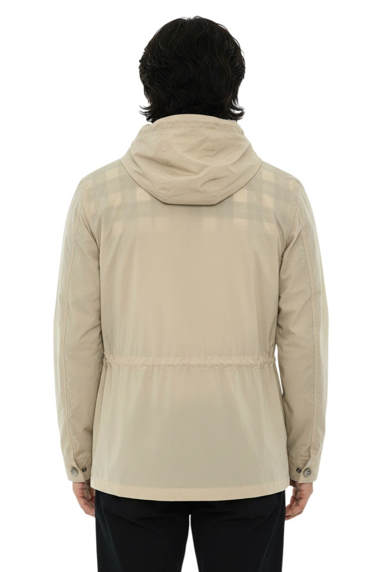 Beige Check Hood Jacket 2