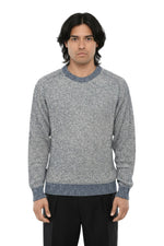 Blue Knitted Crew Neck Sweater 1