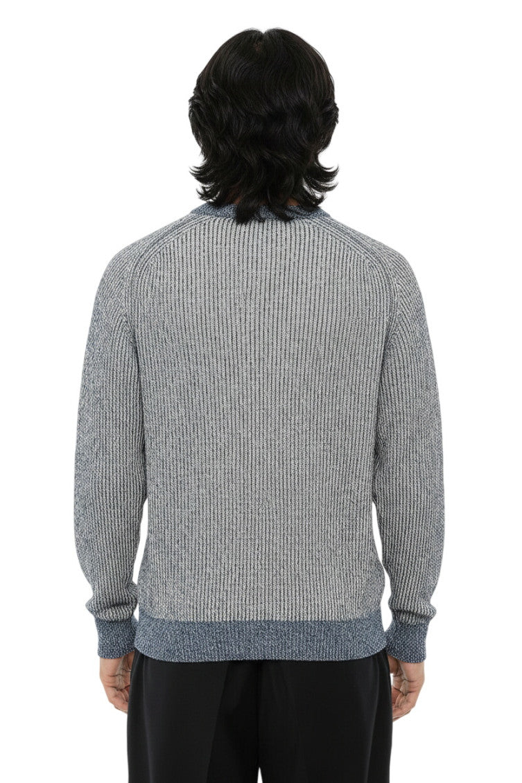 Blue Knitted Crew Neck Sweater 2