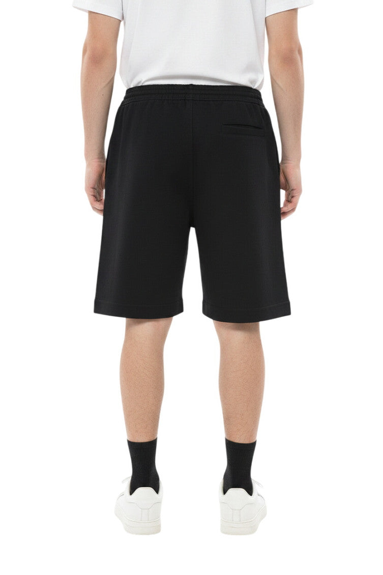 Black Elasticated Solid Shorts 2