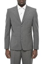 Grey Notched Lapel Blazer 1