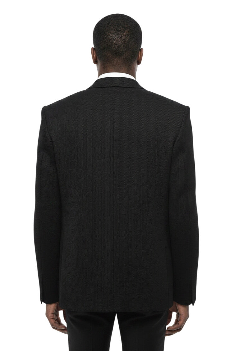 Black Notched Lapel Blazer 2