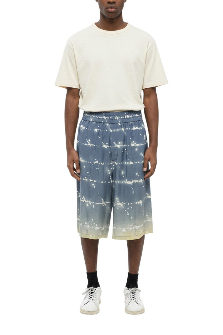 Blue Elasticated Printed Shorts 1