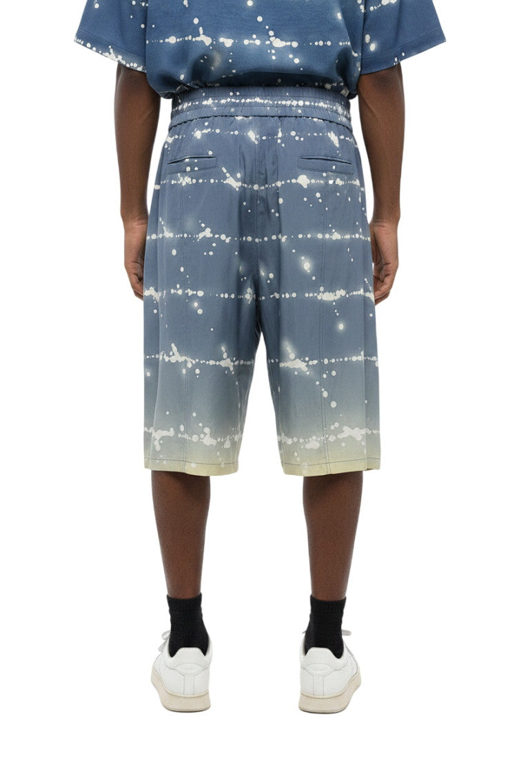 Blue Elasticated Printed Shorts 2