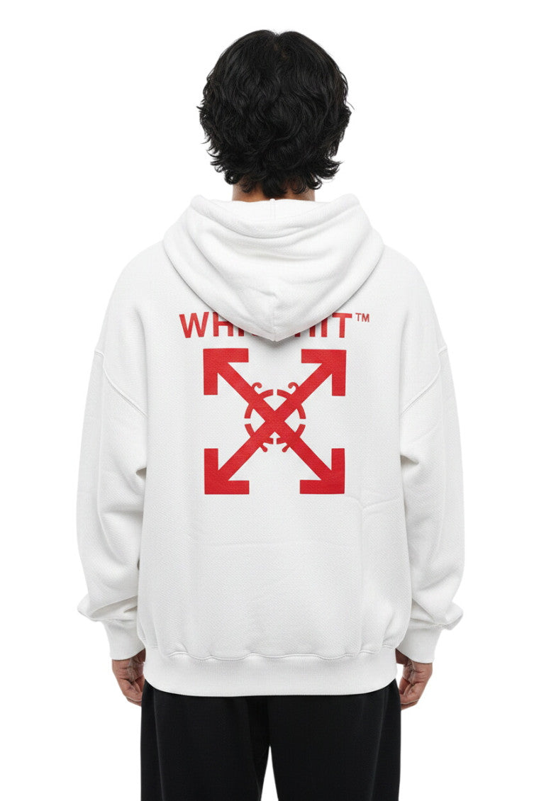 White Oversized Logo Hoodie 2