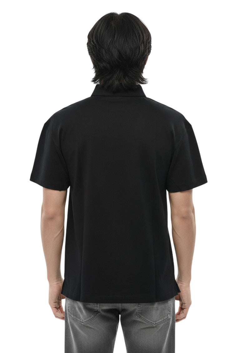 Black Logo Shirt Collar Polo 2