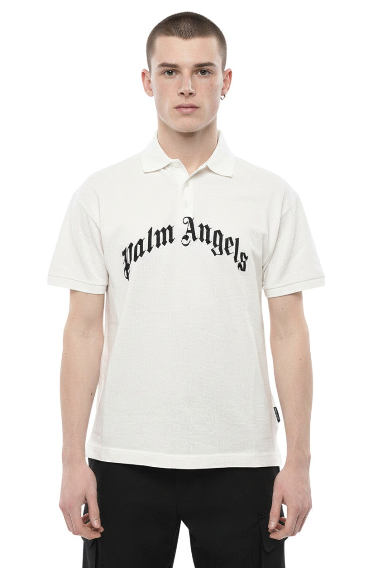 White Logo Shirt Collar Polo 1