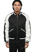 Black Band Collar Bomber Jacket 1