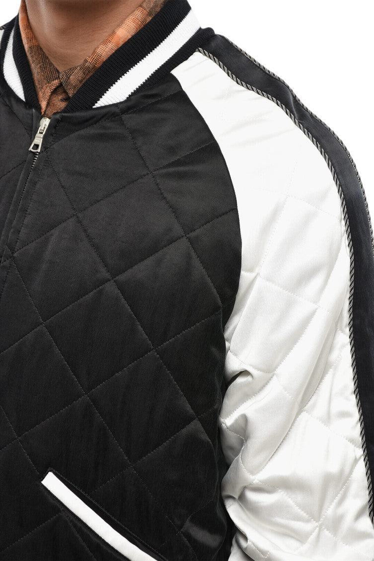 Black Band Collar Bomber Jacket 3