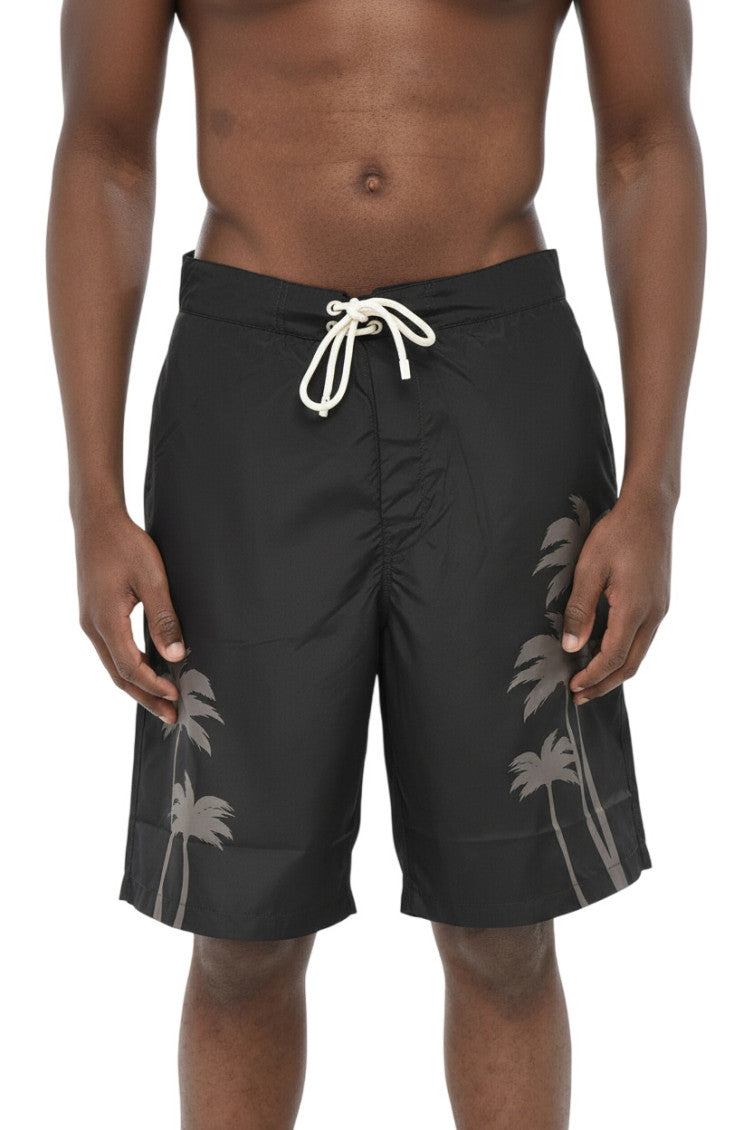 Black Printed Swim Shorts 1