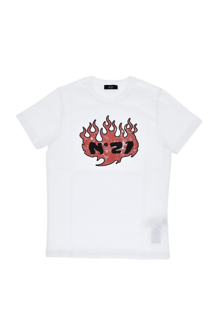 Boys White Graphic T-Shirt 1