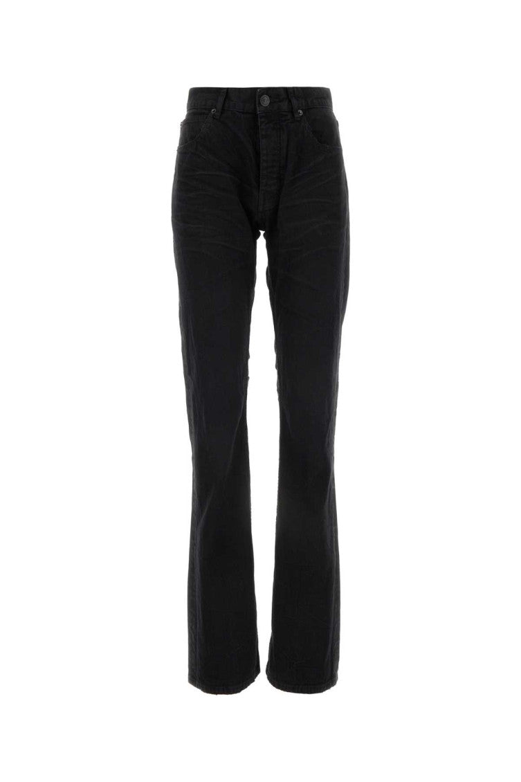 Black Low Waist Straight Jeans 1