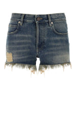 Denim Patch Logo Shorts 1