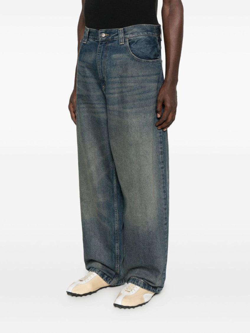 Blue Loose Fit Logo Jeans 2