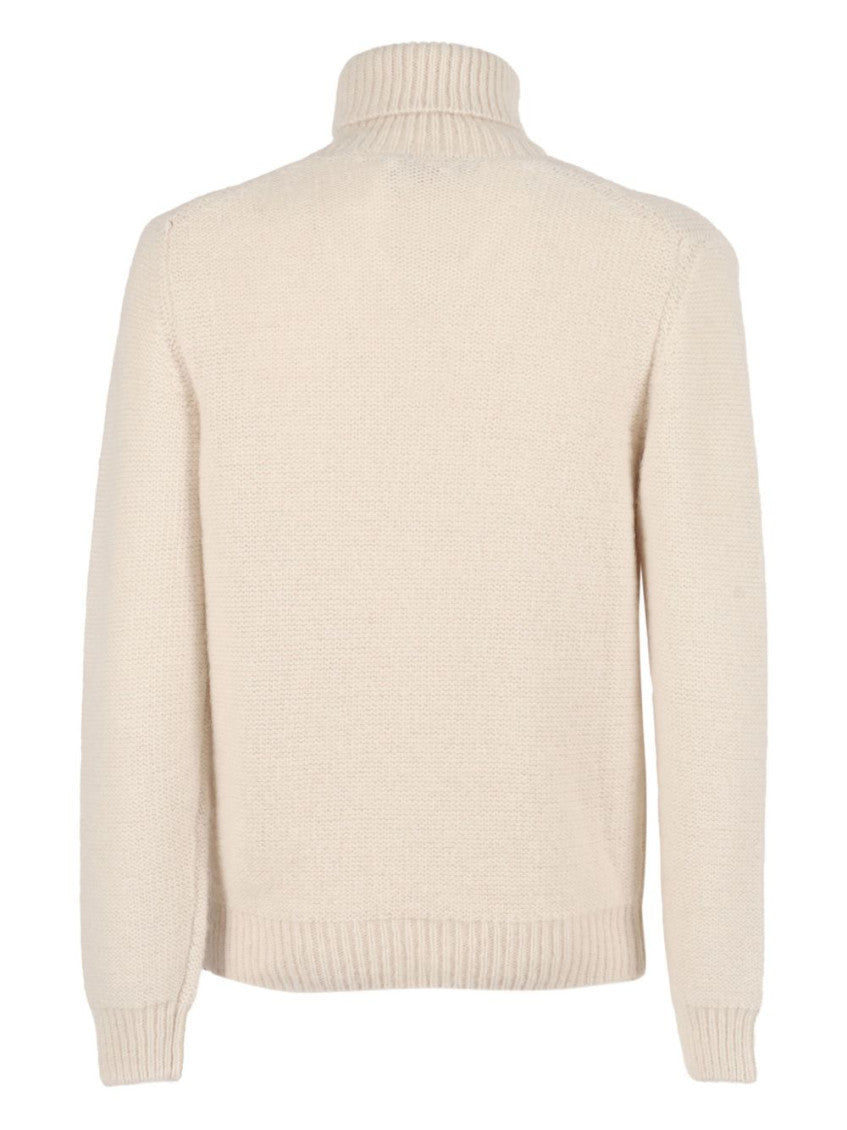 Beige Turtle Neck Ribbed Sweater 3