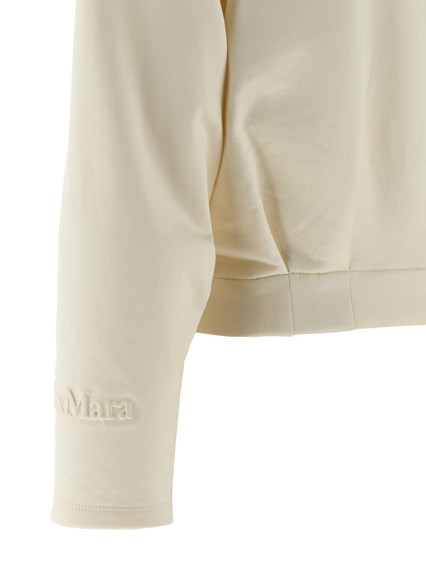 White Zip-Up Collar Sweatshirt 4