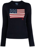 Navy Blue Graphic Print Sweater 1