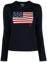 Navy Blue Graphic Print Sweater 1