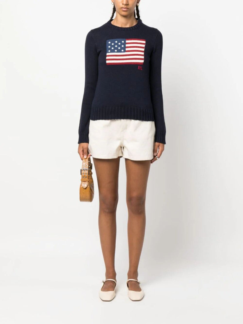 Navy Blue Graphic Print Sweater 4