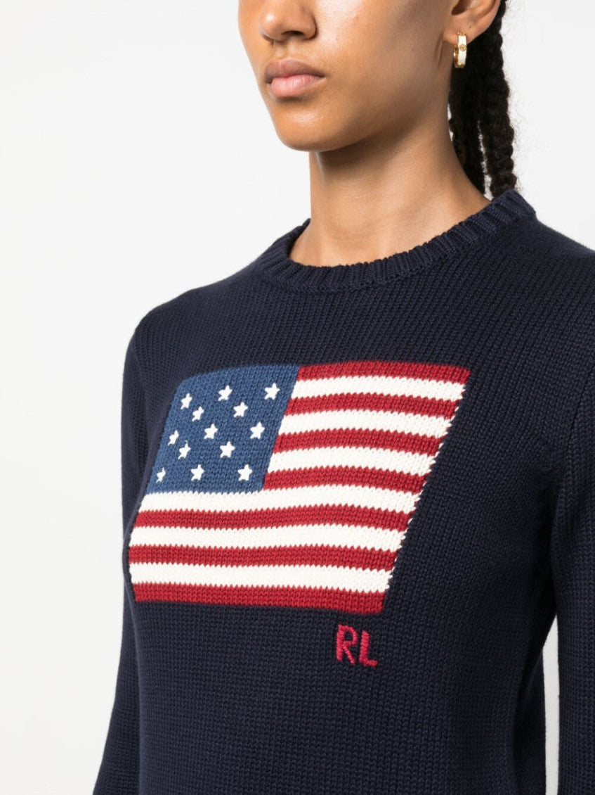 Navy Blue Graphic Print Sweater 5
