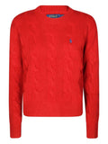 Red Cable Knit Logo Sweater 1