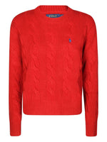 Red Cable Knit Logo Sweater 1