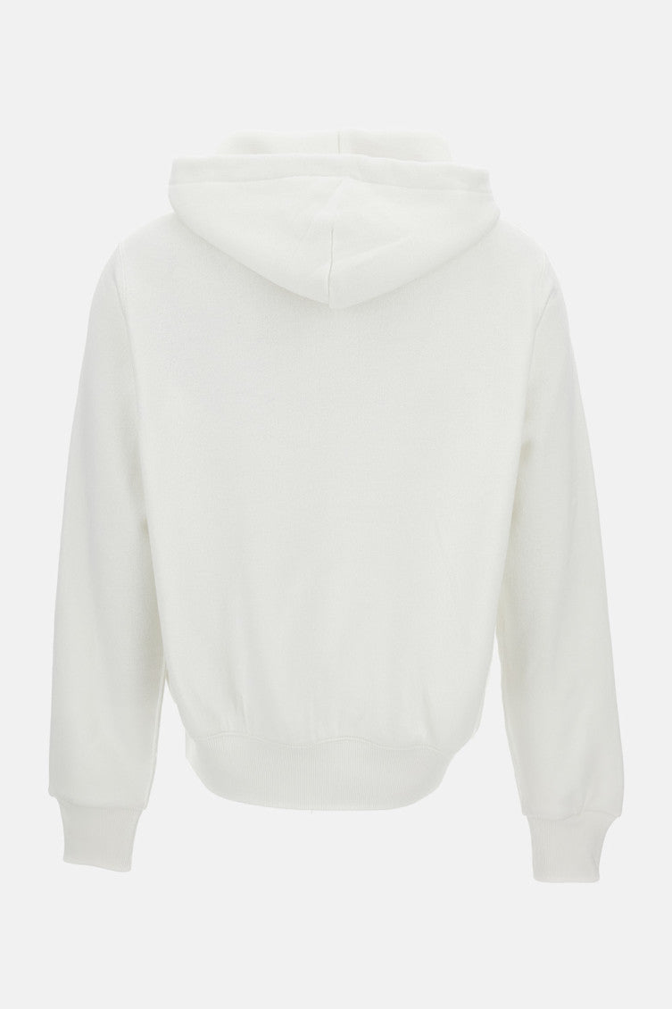 White Logo Zip-Up Hoodie 2