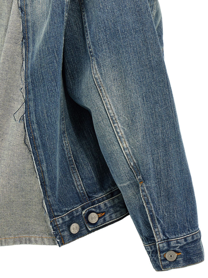 Blue Layered denim jacket 4