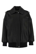 Black leather oversize jacket 1