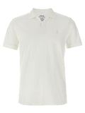 White Logo embroidery polo shirt 1