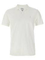 White Logo embroidery polo shirt 1