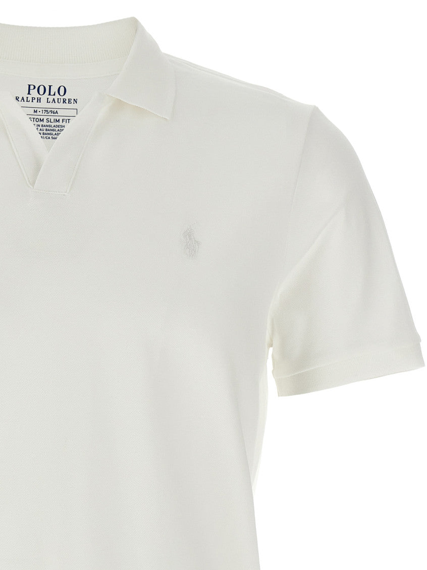 White Logo embroidery polo shirt 3