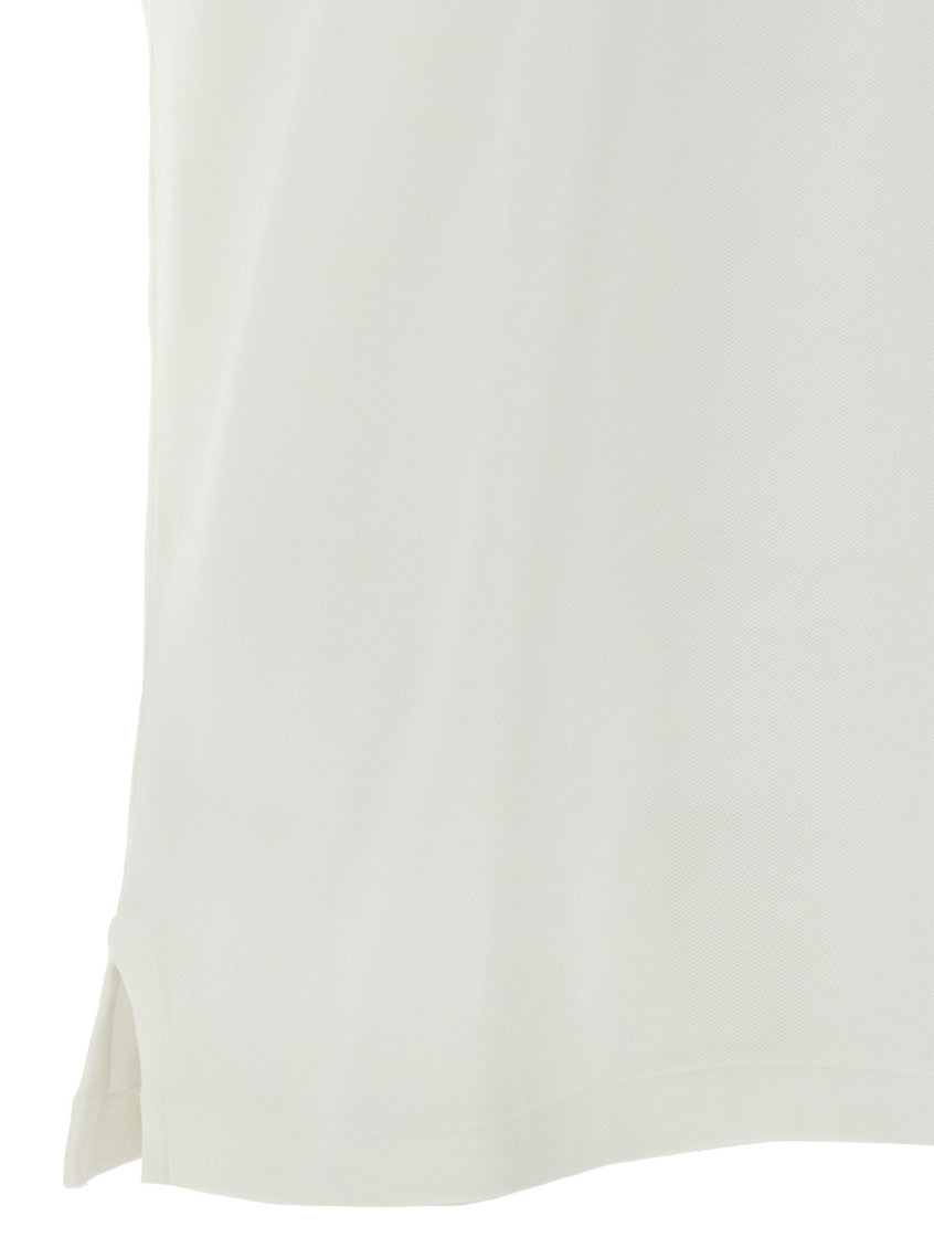 White Logo embroidery polo shirt 4