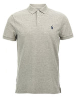 Grey Logo embroidery polo shirt 1