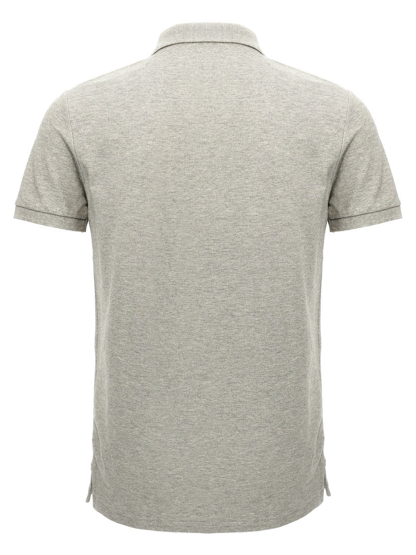 Grey Logo embroidery polo shirt 2