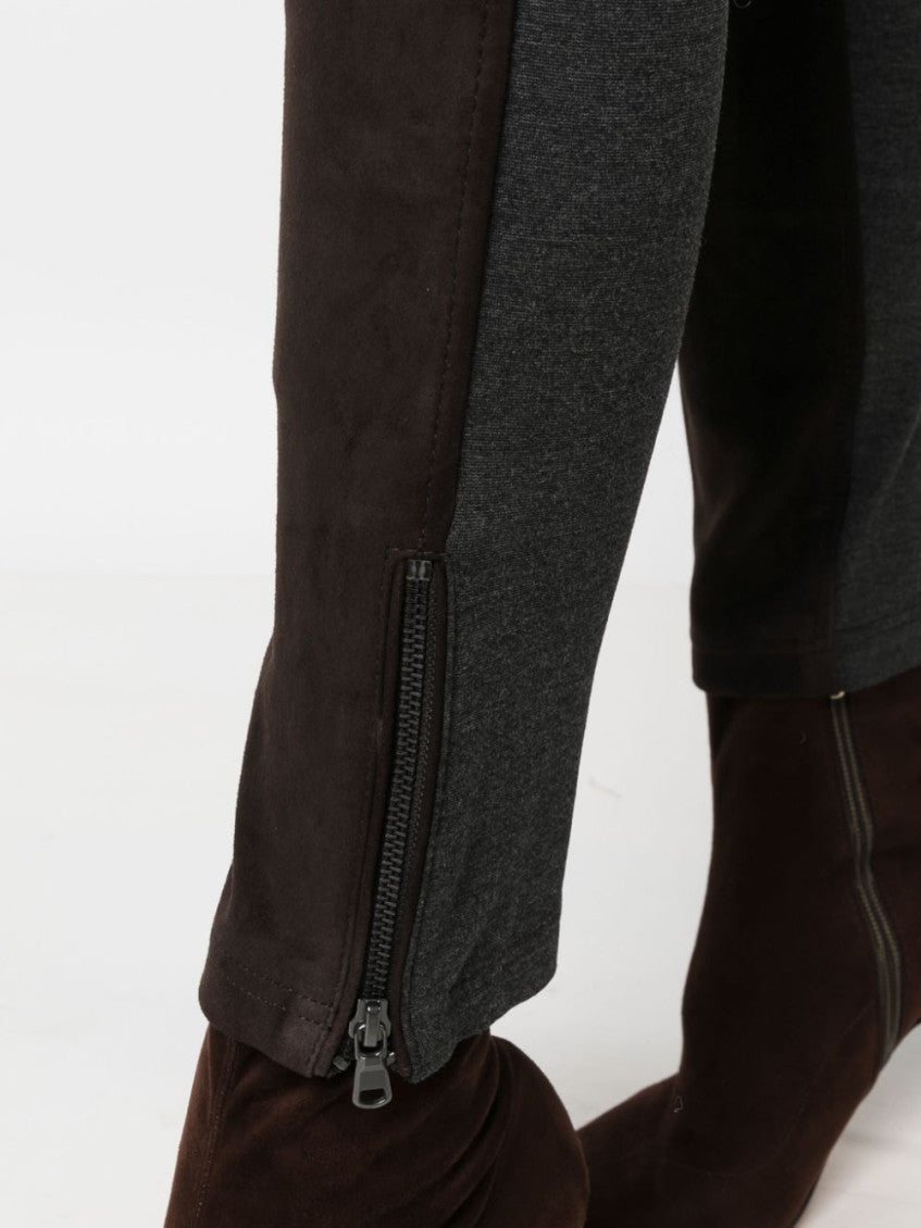 Dark Brown Monet slim-fit suede trousers 5