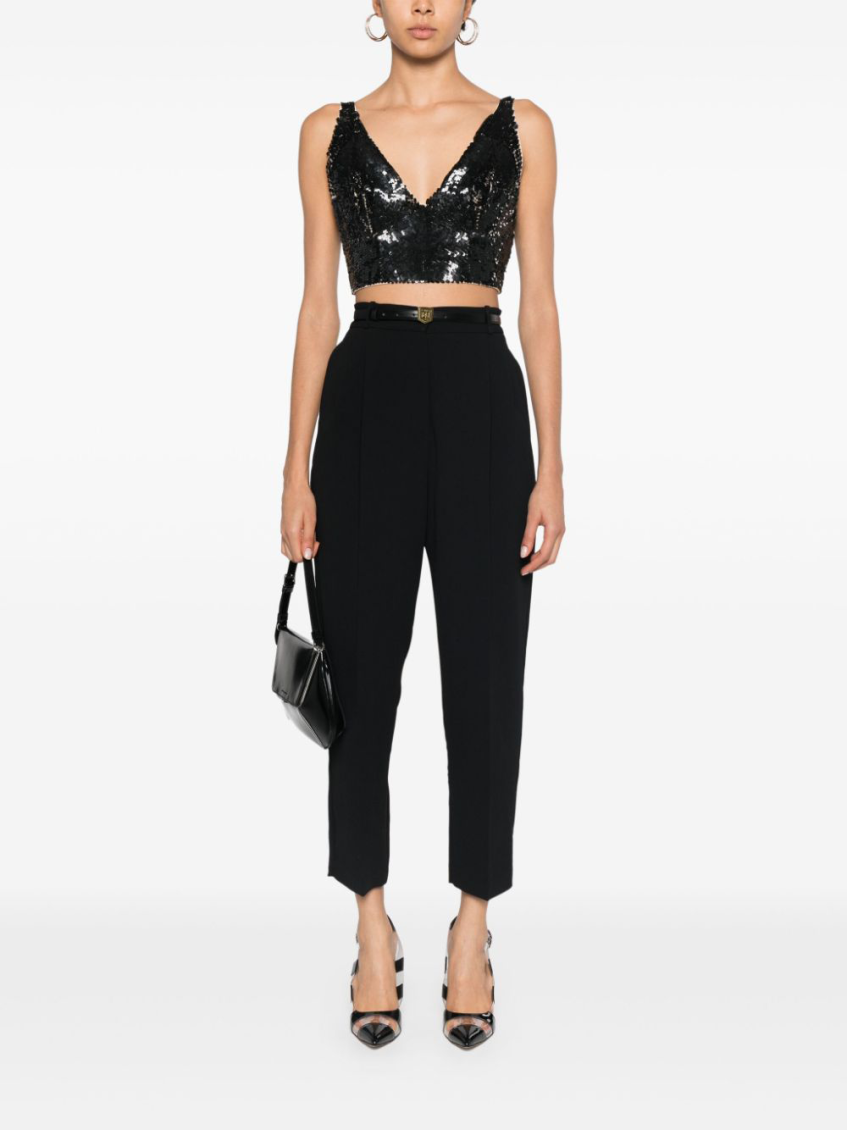 Black Grand sequinned crop top 2