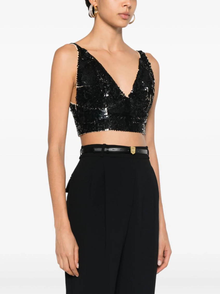 Black Grand sequinned crop top 3
