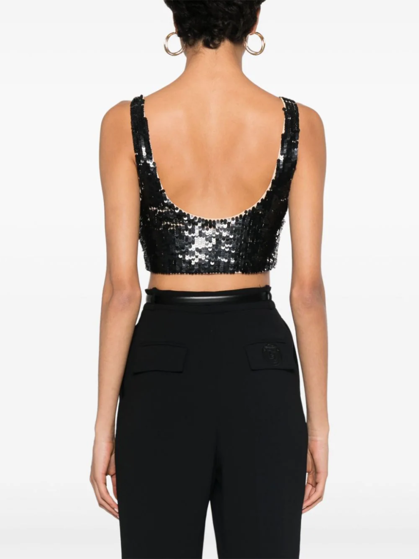 Black Grand sequinned crop top 4