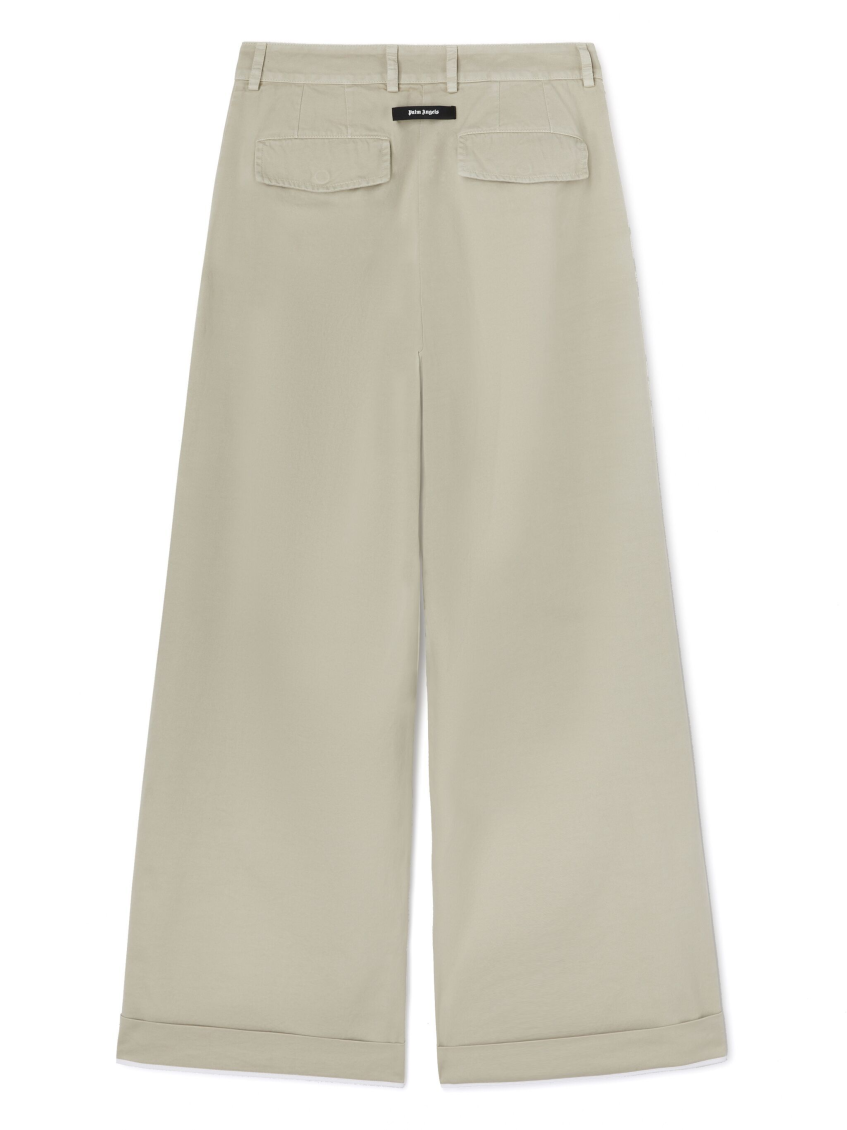 Beige GB Label Wide-leg Trousers 2